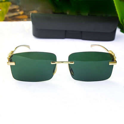 Designer Rimless Vintage Shades Sunglasses For Unisex-Jiebo
