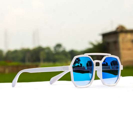 Blue Mirrored UV Protection Men Sunglasses