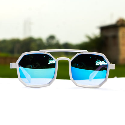 Blue Mirrored UV Protection Men Sunglasses