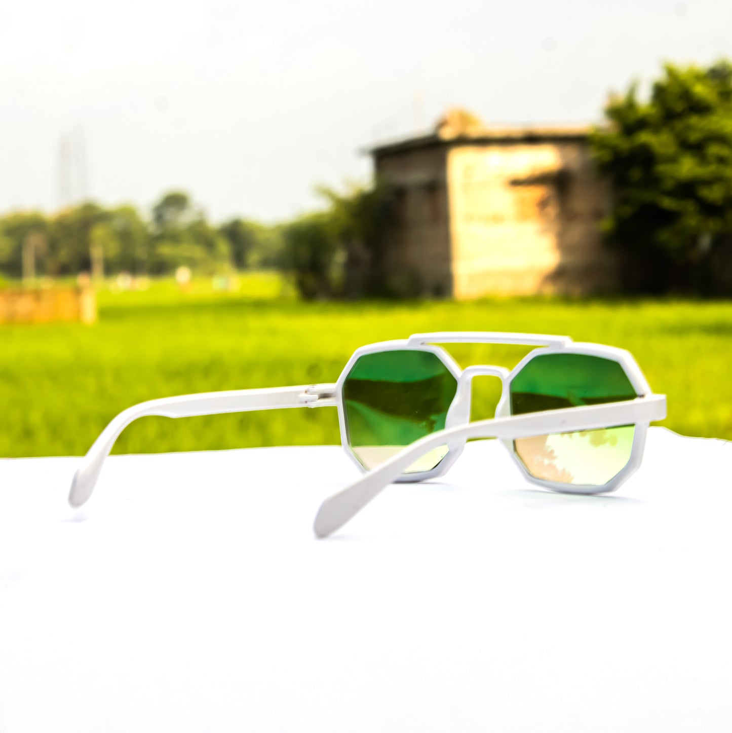 Green Mirrored UV Protection Men Sunglasses