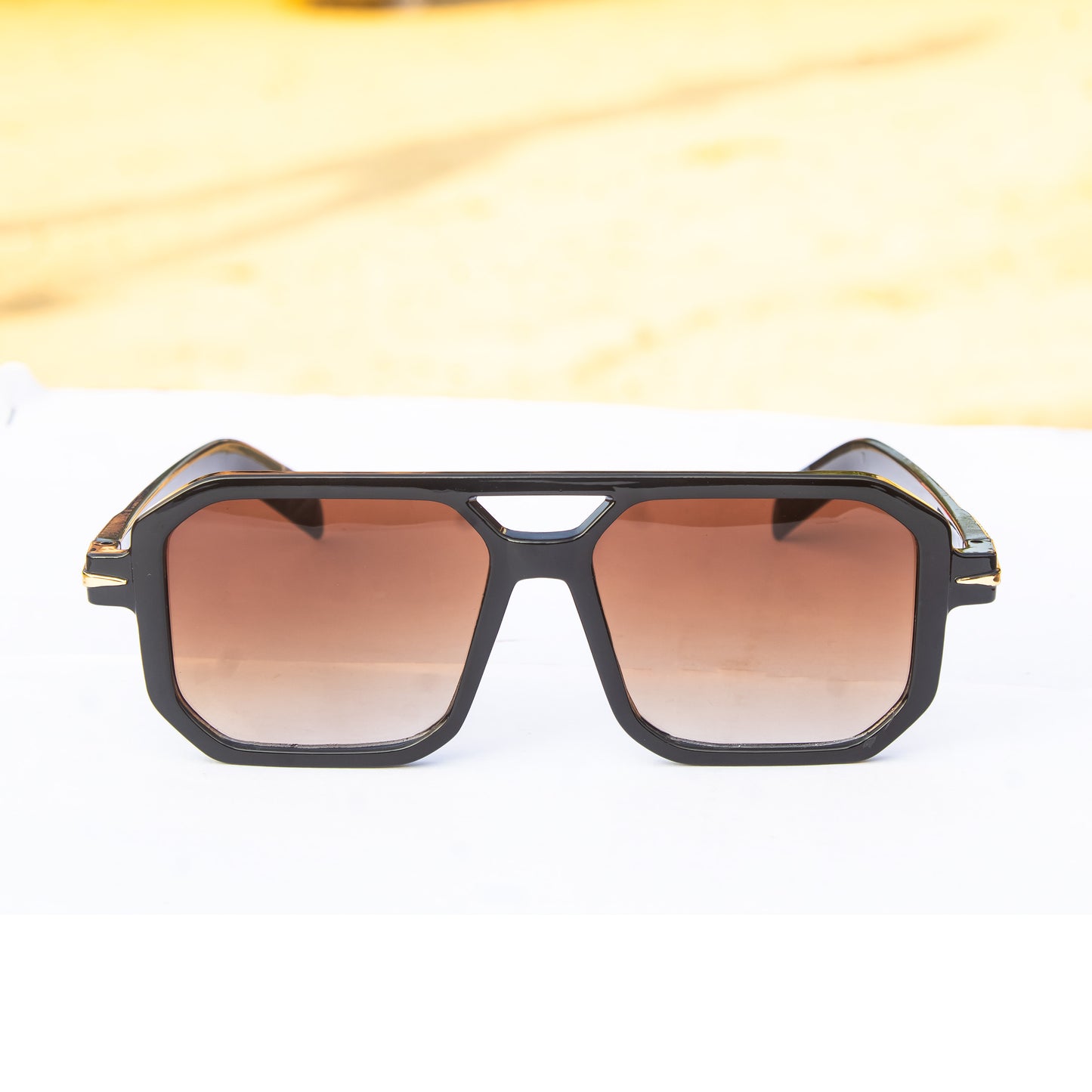 Designer UV400 Gradient Brown Sunglasses For Men And Women