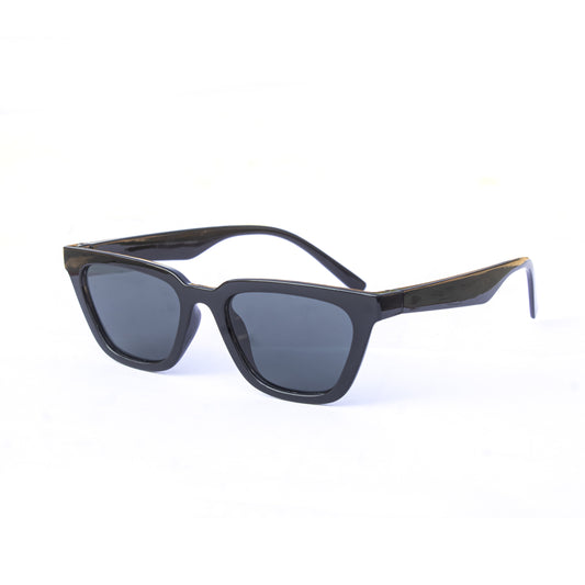 Jiebo Black Retro Cat Eye Sunglasses For womens