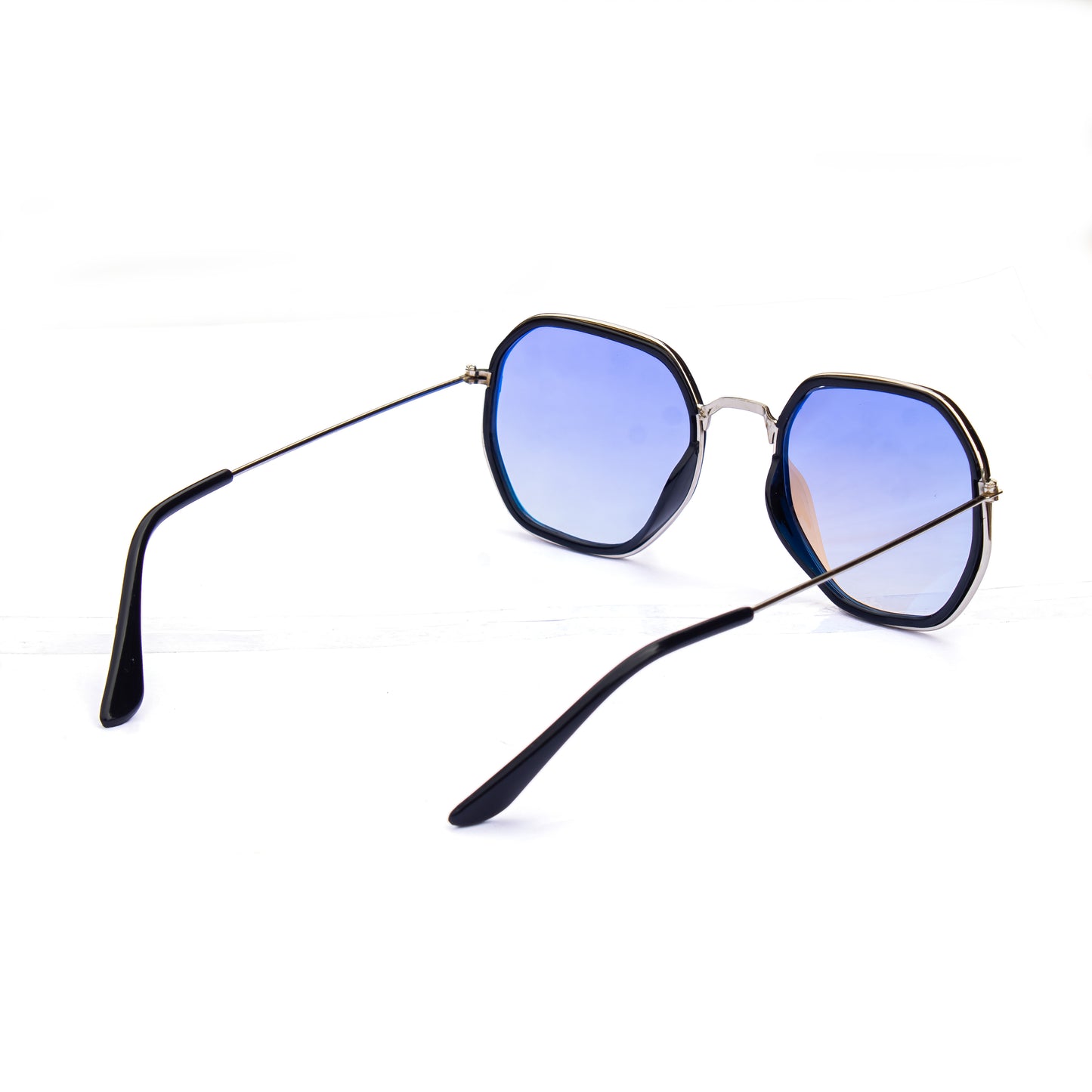 Jiebo Blue Round Sunglasses For Men