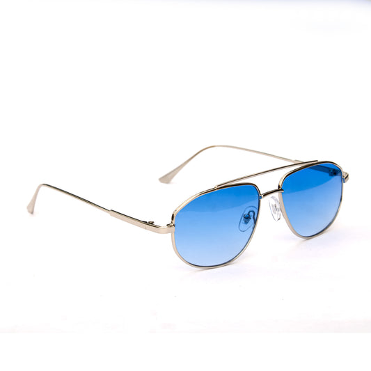 Jiebo Unisex Blue Lens Rectangle Sunglasses