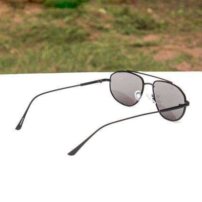 Jiebo Stylish Black Rectangle Sunglasses