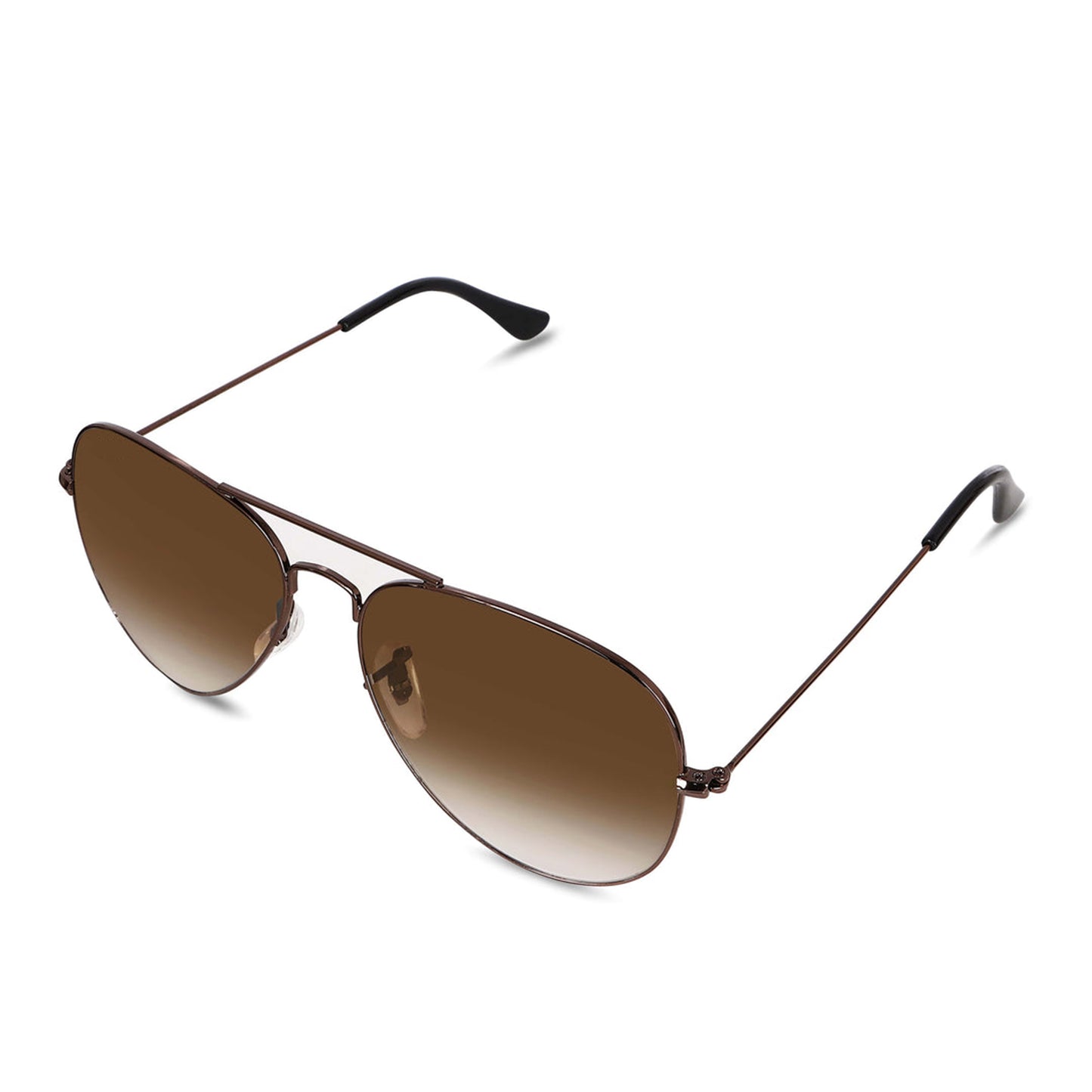 Jiebo Brown Gradient Glass Classic Aviator Sunglasses